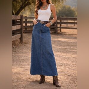 AGOLDE Hilla Organic Cotton Denim Maxi Skirt size 27